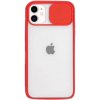 SES Silikonové ochranné s posuvným krytem na fotoaparát Apple iPhone 13 mini - červené