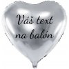 PartyDeco Fóliový balón s textom Strieborné srdce 61 cm