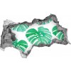 Nálepka 3D diera na stenu betón Monstera 95x73 cm Nálepka 3D diera na stenu betón Monstera 95x73 cm