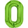 Party Narodeninový balón číslo 0 zelený, 100 cm Party Narodeninový balón číslo 0 zelený, 100 cm