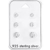 For Silver Sada 3 párov puzetových náušníc s kryštálom - Striebro 925 For Silver Sada 3 párov puzetových náušníc s kryštálom - Striebro 925