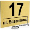 ČÍSLO NA DOM TABUĽKA ADRESOVÁ S ČÍSLOM DOMU 32x21 cm ZLATÁ + KOLÍKY ČÍSLO NA DOM TABUĽKA ADRESOVÁ S ČÍSLOM DOMU 32x21 cm ZLATÁ + KOLÍKY