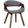 Design-Shop Stolička Foley - látka, drevené nohy orech - Sivá Design-Shop Stolička Foley - látka, drevené nohy orech - Sivá