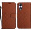 Peňaženkové kožené puzdro Rhombic Grid na Oppo A38 - Hnedá Peňaženkové kožené puzdro Rhombic Grid na Oppo A38 - Hnedá