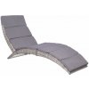 Záhradné ratanové skladacie ležadlo s poduškou Záhradné ratanové skladacie ležadlo s poduškou