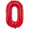 PartyDeco Fóliový balón číslo 0 červený PartyDeco Fóliový balón číslo 0 červený