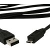 USB Kábel A Male/Micro B Male 2.0 Black HQ 1,8m USB Kábel A Male/Micro B Male 2.0 Black HQ 1,8m