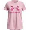 Under Armour Girls' UA Tech Print Fill Big Logo Short Sleeve pink sugar/charge