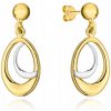 Zlaté náušnice 585 ovál a mesiac v bielom zlate, elegantný doplnok 14k Zlaté náušnice 585 ovál a mesiac v bielom zlate, elegantný doplnok 14k