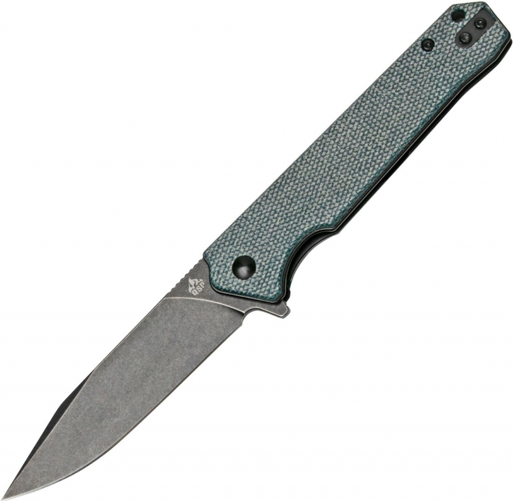 QSP Knife Mamba V2, Stonewash D2 Blade, Blue Micarta Handle QS111-H2