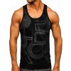 Čierne pánske tank top tričko boxerského strihu s potlačou Bolf 14846 Čierne pánske tank top tričko boxerského strihu s potlačou Bolf 14846