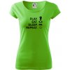 Eat sleep play - šach - Dámske tričko Pure - 2XL ( Apple Green ) Eat sleep play - šach - Dámske tričko Pure - 2XL ( Apple Green )