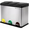 Songmics Odpadkový kôš 3x15 L strieborný Songmics Odpadkový kôš 3x15 L strieborný