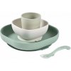 Beaba Jedálenská sada silikónová 4-dielna Sage Green / Misty Green Beaba Jedálenská sada silikónová 4-dielna Sage Green / Misty Green