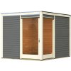 KARIBU HOLZTECHNIK Drevený domček KARIBU QUBU ECK 83315 terragrau LG1891 KARIBU HOLZTECHNIK Drevený domček KARIBU QUBU ECK 83315 terragrau LG1891
