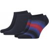 TOMMY HILFIGER - 2PACK TH little stripes navy&red pánske členkové ponožky-43-46 TOMMY HILFIGER - 2PACK TH little stripes navy&red pánske členkové ponožky-43-46