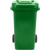 Popolnice D100G 100L zelená plastová s kolieskami Popolnice D100G 100L zelená plastová s kolieskami