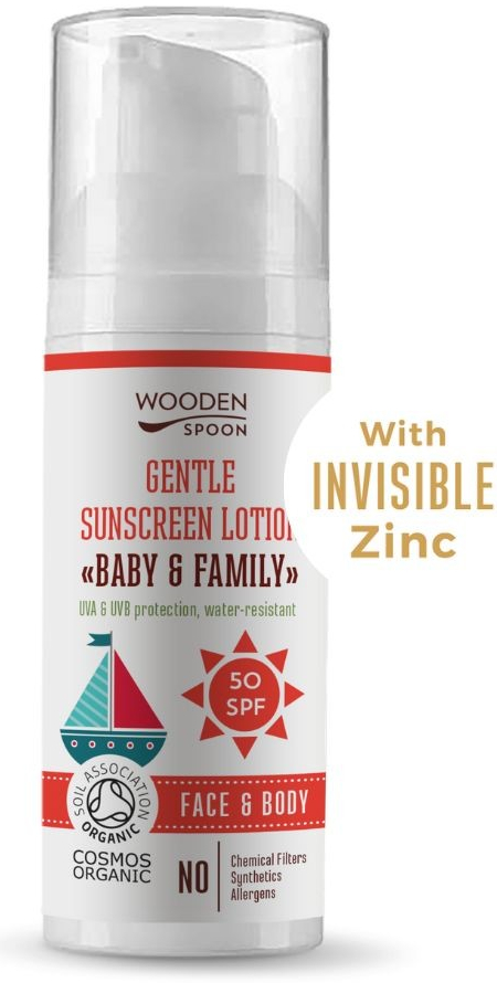 WoodenSpoon opaľovacie telové mlieko Baby & Family SPF50 50 ml