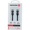Swissten 71525201 Datový, Textile USB-C / Lightning, 1,2m, černý