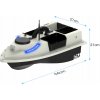 Návnadový čln D19D so 4 kontajnermi, diaľkovo ovládaný, dosah 500 m, 12 000 mAh, GPS Návnadový čln D19D so 4 kontajnermi, diaľkovo ovládaný, dosah 500 m, 12 000 mAh, GPS