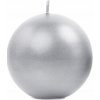 Strieborné guľové sviečky PartyDeco SKUMET60-018-10x Strieborné guľové sviečky PartyDeco SKUMET60-018-10x