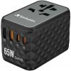 Verbatim GaN III univerzální cestovní adaptér UTA-05, 2xUSB-C, PD 65W a QC4+/2xUSB-A černá Verbatim GaN III univerzální cestovní adaptér UTA-05, 2xUSB-C, PD 65W a QC4+/2xUSB-A černá