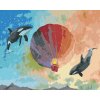 ZUTY Maľovanie podľa čísel LIETAJÚCE KOSATKY S HORKOVZDUŠNÝM BALÓNOM Rámovanie vypnuté plátno na rám Rozmer 80 x 100 cm