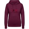 AWDis Hoodie Mikina - Dizajn s motívom - Láska a pes - Purpurovočervená - XS - Dámske AWDis Hoodie Mikina - Dizajn s motívom - Láska a pes - Purpurovočervená - XS - Dámske