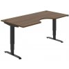 Pracovný stôl Motion Ergo, ZO, 3S, 180x61-128x90 cm, orech/čierna Pracovný stôl Motion Ergo, ZO, 3S, 180x61-128x90 cm, orech/čierna