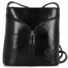 Dámska kožená crossbody kabelka čierna - Delami Orsolya čierna Dámska kožená crossbody kabelka čierna - Delami Orsolya čierna
