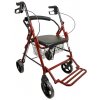 Reha Fund RF-616 4 - kolesové chodítko a transportný vozík (2 v 1) Oslo Premium červený, nosnosť 136 kg Reha Fund RF-616 4 - kolesové chodítko a transportný vozík (2 v 1) Oslo Premium červený, nosnosť 136 kg
