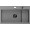 Mexen Omar žulový kuchynský drez s 1 komorou 800 x 480 mm, sivý, čierny sifón - 6520801005-71-B Mexen Omar žulový kuchynský drez s 1 komorou 800 x 480 mm, sivý, čierny sifón - 6520801005-71-B