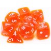 Kocka Set (8) - Lab Dice - Translucent - Neon Orange / White Kocka Set (8) - Lab Dice - Translucent - Neon Orange / White