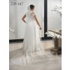 Dlhý svadobný závoj s tenkou čipkou ZD-167 - rôzne dĺžky Výber farby: ivory, Variant: Variant C: 300 cm Dlhý svadobný závoj s tenkou čipkou ZD-167 - rôzne dĺžky Výber farby: ivory, Variant: Variant C: 300 cm