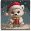 Vymalujsisam.sk Maľovanie podľa čísiel - Vianočný ľadový medveď Veľkosť: 50x50cm, Rám: Na plastovej doske Vymalujsisam.sk Maľovanie podľa čísiel - Vianočný ľadový medveď Veľkosť: 50x50cm, Rám: Na plastovej doske