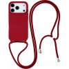 Kryt na iPhone 17 Pro gumový so šnúrkou na krk vínový Kryt na iPhone 17 Pro gumový so šnúrkou na krk vínový