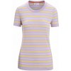 Dámske tričko Merino Blend Wave SS Tee Stripe Icebreaker Purple Gaze veľkosti oblečenia M Dámske tričko Merino Blend Wave SS Tee Stripe Icebreaker Purple Gaze veľkosti oblečenia M