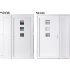 Dvojkrídlové vonkajšie dvere plastové Soft Ella+Panel Plný, Biela/Biela, 150x200 cm, pravé
