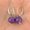 Náušnice Ametyst gulička Náušnice Ametyst gulička