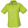 PREMIER PR 302 / Dámska popelínová košeľa s krátkym rukávom - lime L PREMIER PR 302 / Dámska popelínová košeľa s krátkym rukávom - lime L