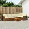 Rohová sofa sada s polštářem 6 pcs Přirozená a Krémová 3384436 Rohová sofa sada s polštářem 6 pcs Přirozená a Krémová 3384436
