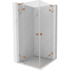 Mexen Lunar L Duo sprchová kabína, otočná 100 x 100 cm, transparentná, brúsená meď - 834L-100L-100P-65-00 Mexen Lunar L Duo sprchová kabína, otočná 100 x 100 cm, transparentná, brúsená meď - 834L-100L-100P-65-00