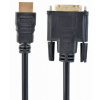 GEMBIRD Kabel HDMI-DVI 3m, M/M stíněný, zlacené kontakty GEMBIRD Kabel HDMI-DVI 3m, M/M stíněný, zlacené kontakty