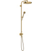 AXOR One Showerpipe EcoSmart nástenný sprchový systém s podomietkovým termostatom, horná sprcha 1jet priemer 282 mm, ručná sprcha 1jet, leštený vzhľad zlata, 48797990 AXOR One Showerpipe EcoSmart nástenný sprchový systém s podomietkovým termostatom, horná sprcha 1jet priemer 282 mm, ručná sprcha 1jet, leštený vzhľad zlata, 48797990