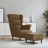 zahrada-XL Kreslo wingback s podnožkou hnedé zamatové 3115939 zahrada-XL Kreslo wingback s podnožkou hnedé zamatové 3115939