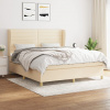 zahrada-XL Posteľný rám boxspring s matracom krémový 180x200 cm látka 3128626 zahrada-XL Posteľný rám boxspring s matracom krémový 180x200 cm látka 3128626