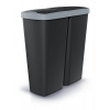 Odpadkový koš COMPACTA Q DUO - objem: 50 l, barva: černá se světle šedým víkem Odpadkový koš COMPACTA Q DUO - objem: 50 l, barva: černá se světle šedým víkem