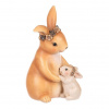 Zajíc s mládětem - polyresin, barva hnědá Zajíc s mládětem - polyresin, barva hnědá
