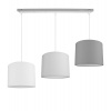 Light Home Závesné svietidlo INDIGO, 3x textilné tienidlo 1x sivé, 1x tmavosivé, 1x biele, biela konštrukcia Light Home Závesné svietidlo INDIGO, 3x textilné tienidlo 1x sivé, 1x tmavosivé, 1x biele, biela konštrukcia