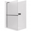 CERANO - Sprchová zástena Walk-in Onyx L-ľavá vzpera - 8 mm + polička / držiak na uteráky - čierna matná, mliečne sklo - 140x200 cm CERANO - Sprchová zástena Walk-in Onyx L-ľavá vzpera - 8 mm + polička / držiak na uteráky - čierna matná, mliečne sklo - 140x200 cm